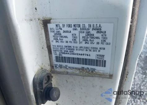 1997 Ford Aerostar Xlt from USA, damaged, VIN 1FMDA41X6VZA69761